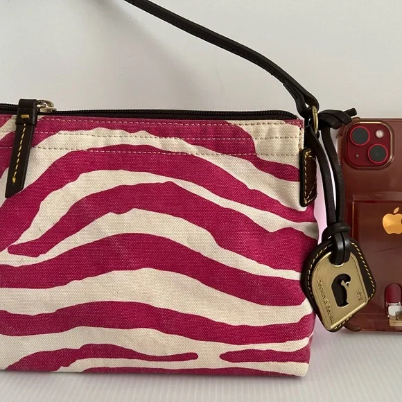 Dooney & Bourke Washed Cotton Canvas w/Leather Trim Small Handbag - sample - Picture 6 of 16